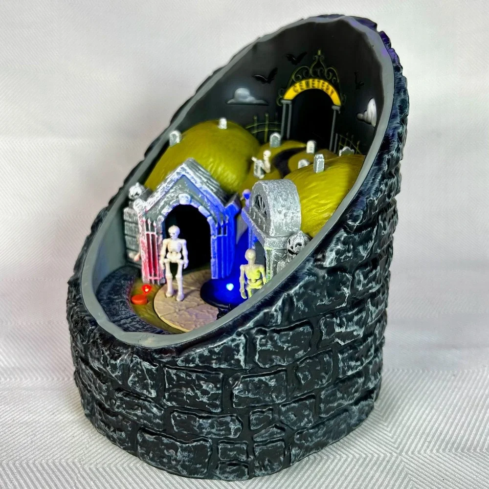 Animated Graveyard Scene Halloween Lights Music Cemetery Decor Hyde & EEK!